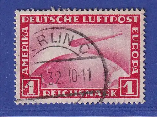 Deutsches Reich 1928 Flugpostmarke Luftschiff 1 RM Mi.-Nr. 455 gestempelt