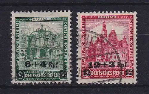 Deutsches Reich 1932 Nothilfe Bauwerke mit Aufdruck Mi.-Nr. 463-464 gestempelt