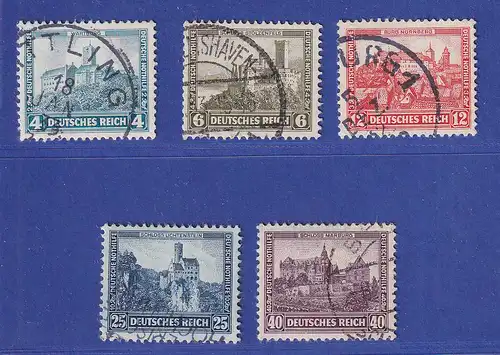 Deutsches Reich 1932 Nothilfe Burgen und Schlösser Mi.-Nr. 474-478 gestempelt