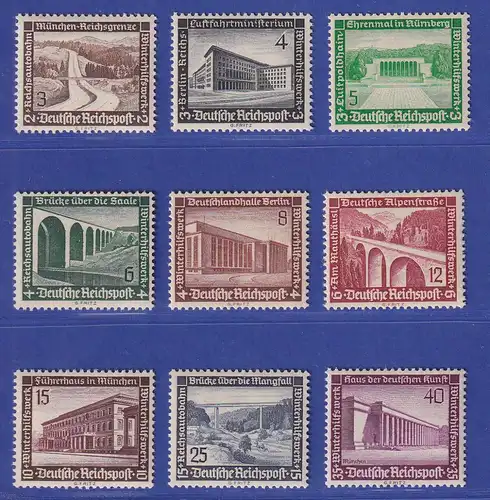 Dt. Reich 1936 Winterhilfswerk Moderne Bauten Mi.-Nr. 634-642 postfrisch **