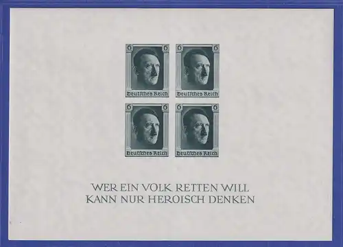 Dt. Reich 1937 Hitler Nationale Briefmarkenausstellung Mi.-Nr. Block 8 **