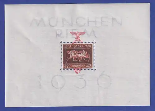 Deutsches Reich 1937 Galopprennen Braunes Band Mi.-Nr. Block 10 postfrisch **