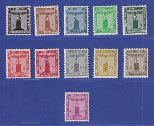 Dt. Reich 1938 Dienstmarken der Partei Mi.-Nr. 144-154 ** alle gepr. PESCHL BPP