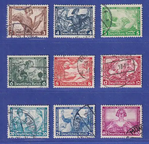 Deutsches Reich 1933 Nothilfe Wagner-Opern  Mi.-Nr. 499-507  gestempelt