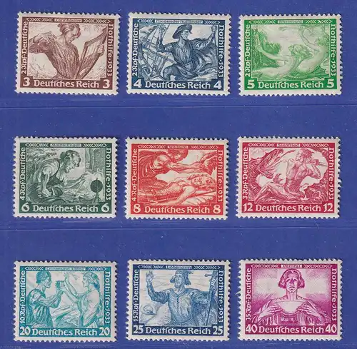 Deutsches Reich 1933 Nothilfe Wagner-Opern Mi.-Nr. 499-507 A ungebraucht *