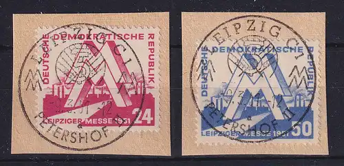 DDR 1951 Leipziger Frühjahrsmesse Mi.-Nr. 282-83 Satz mit zentr. Sonder-O 