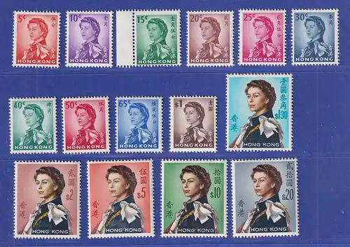 Hongkong 1962 Queen Elisabeth II. Mi.-Nr. 196-210 Satz kpl. postfrisch **