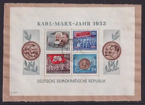 DDR 1953 Karl-Marx-Block Mi.-Nr. Block 9 A auf Briefstück