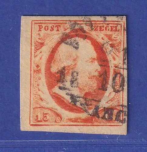 Niederlande 1852 König Willem III. 15 Cent Mi.-Nr. 3 b gestempelt