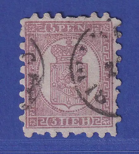 Finnland 1866 Staatswappen 5 Penniä Mi.-Nr. 5 A y gestempelt