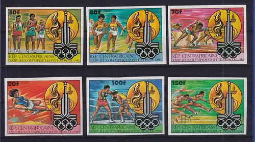 Zentralafrikanische Republik 1980 Olympiade Moskau Mi-Nr. 679-684 B ** 