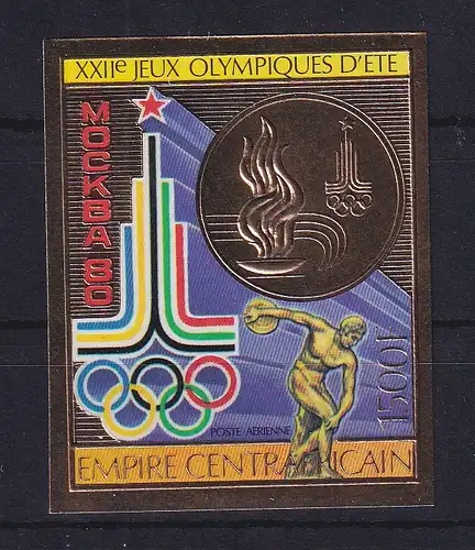 Zentralafrika 1980 Olympische Spiele in Moskau Mi.-Nr. 622 B postfrisch ** 