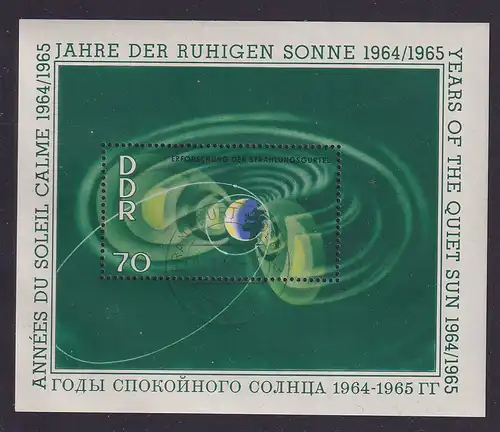 DDR 1964 Jahre der ruhigen Sonne 70Pfg Mi.-Nr. Block 22 Voll-O FRANKFURT (ODER)