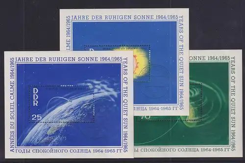 DDR 1964 Jahre der ruhigen Sonne Satz Mi.-Nr. Block 20-22 Eck-O FRANKFURT (ODER)