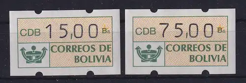 Bolivien / Bolivia ATM sehr seltene hohe Wertstufen 15,00 und 75,00 **  !!!  