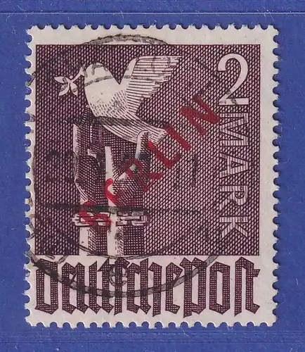 Berlin 1949 Rotaufdruck 2DM-Wert Mi.-Nr. 34 O, mittig Tintenfleck 