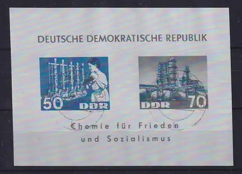 DDR 1963 Chemie-DEDERON-Block Mi.-Nr. Block 18 mit Tages-O FÜRSTENWALDE 