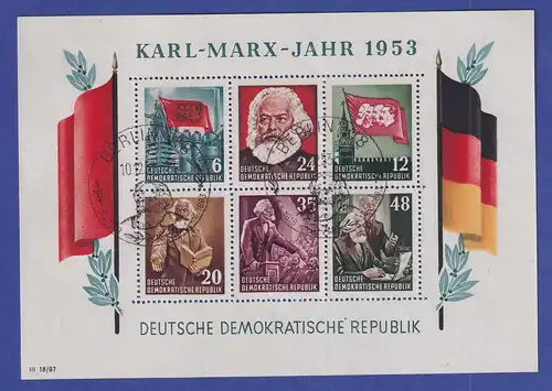 DDR 1953  Karl Marx-Block Mi.-Nr. Block 8A YI mit Sonder-O BERLIN W8 
