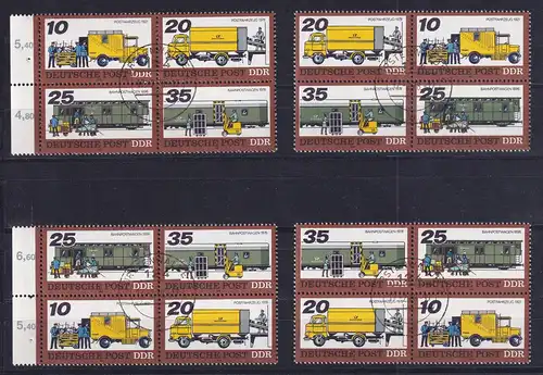 DDR 1978 Posttransport Mi.-Nr. 2299-2302 Set 4 versch. 4er-Blocks O FÜRSTENWALDE