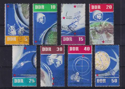 DDR 1962 Raumfahrt Einzelmarken Mi.-Nr. 926-933  schön O FÜRSTENWALDE