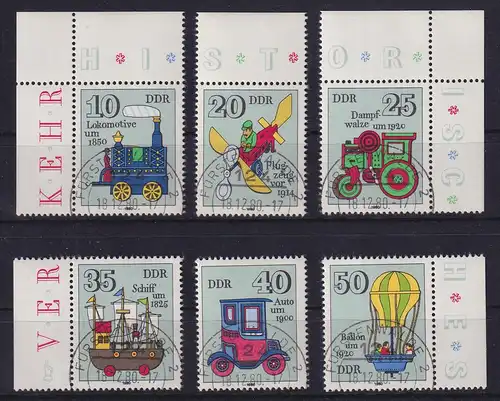 DDR 1979 Altes Spielzeug  Einzelmarken aus KLB Mi.-Nr. 2566-2571  O FÜRSTENWALDE