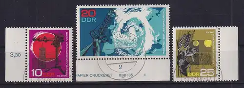 DDR 1968 Meteorologie Einzelmarken  Mi.-Nr. 1343-1345  schön O FÜRSTENWALDE