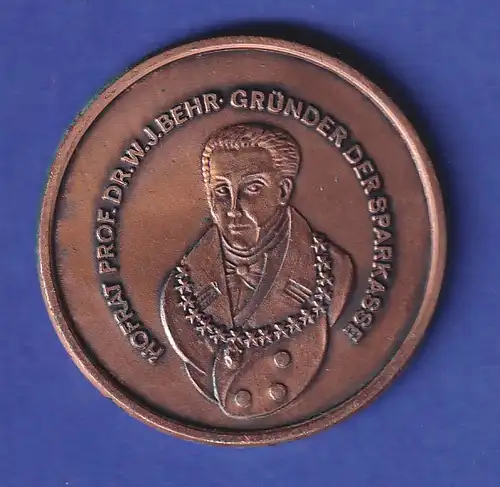 Würzburg 1972 Medaille 150 Jahre Sparkasse, Gründer der Sparkasse W. J. Behr
