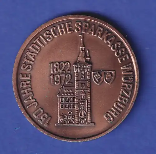 Würzburg 1972 Medaille 150 Jahre Sparkasse - Gründer der Sparkasse W. J. Behr