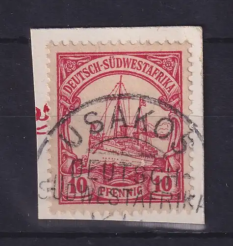 Deutsch-Südwestafrika Stempel USAKOS auf Mi.-Nr. 13 auf Briefstück
