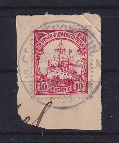 Deutsch-Südwestafrika 1903 Stempel GROOTFONTEIN auf Mi.-Nr. 13 auf Briefstück