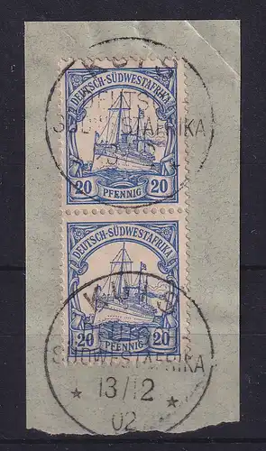 Deutsch-Südwestafrika 1902 Stempel KUIS auf senkr. Paar Mi.-Nr. 14 