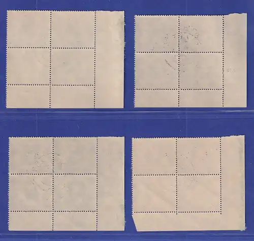 DDR 1952 Persönlichkeiten Mi.-Nr. 311-14 Satz 4 Werte Viererblocks mit DZ echt O