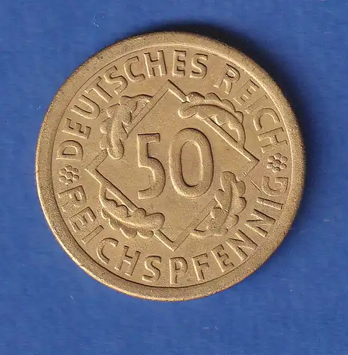Deutsches Reich Kursmünze 50 REICHSPFENNIG 1925 E selten!
