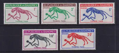 Dahomey 1963 Portomarken Panther und Mensch Mi.-Nr. 32-36 postfrisch ** 