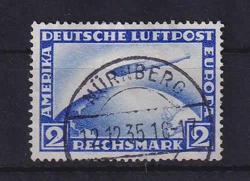 Deutsches Reich 1928 Zeppelin 2 Mark Mi-Nr. 423 schön gestempelt NÜRNBERG