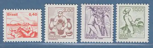 Brasilien 1977 Freimarken Einheimische Berufe Mi.-Nr. 1598-601 x **