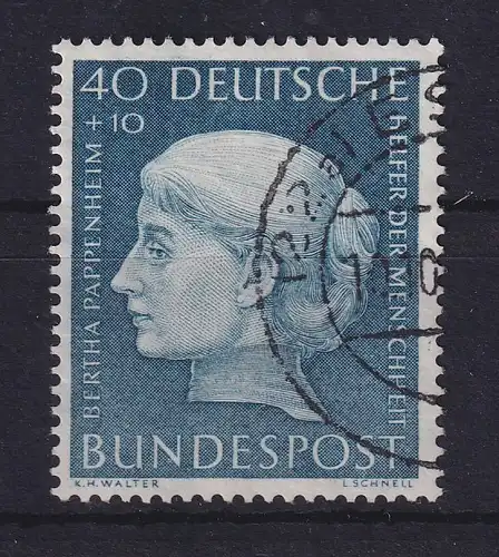 Bundesrepublik 1954 Höchstwert Bertha Pappenheim Mi.-Nr. 203 sauber gestempelt