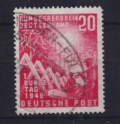 Bundesrepublik 1949 Bundestag Mi.-Nr. 112 mit Bahnpost-O GIESSEN-FULDA