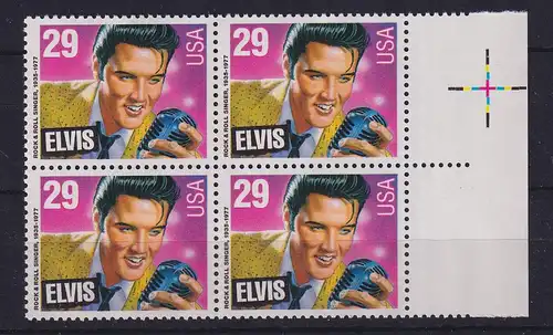 USA 1993 Elvis Presley Mi.-Nr. 2336 Rand-Viererblock postfrisch ** 