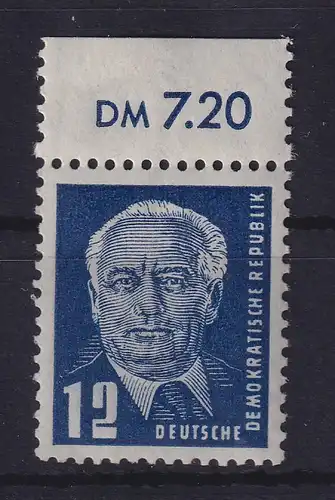 DDR 1950 Wilhelm Pieck 12 Pfg Mi.-Nr. 251 Oberrandstück postfrisch **