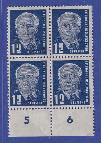 DDR 1950 Wilhelm Pieck 12 Pfg Mi.-Nr. 251 Unterrandviererblock postfrisch **