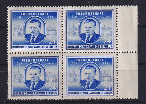 DDR 1952 Klement Gottwald Mi.-Nr. 302 Randviererblock postfrisch **