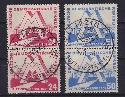 DDR 1951 Leipziger Messe Mi.-Nr. 282-283 senkr. Paare mit Ersttags-So.-O LEIPZIG