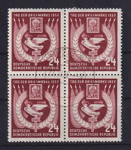 DDR 1952 Tag der Briefmarke Mi.-Nr. 319 Viererblock gestempelt LEIPZIG