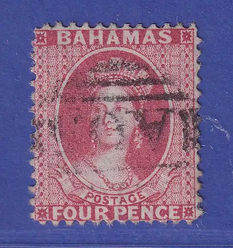 Bahamas 1861 Königin Viktoria Mi.-Nr. 3 D mit Fabrik-Wasserzeichen O, selten !