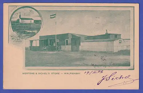 SWA  Ansichtskarte Firma Mertens und Sichel Walfishbay 1906 signiert J.Sichel