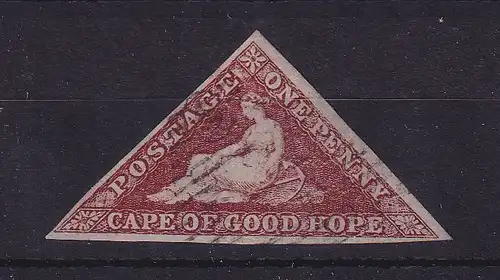 Kap der Guten Hoffnung Kap-Dreieck 1 P braunrot Mi.-Nr. 1 II gestempelt