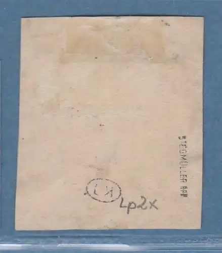 Baden Portomarke 3 Kreuzer Mi.-Nr. 2x mit Stempel WEINHEIM, rep.gpr. Stegmüller 