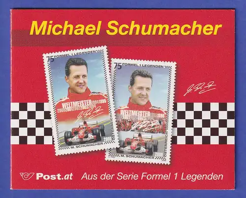 Österreich 2007 Sondermarken Michael Schumacher beide Ausgaben O im Folder 