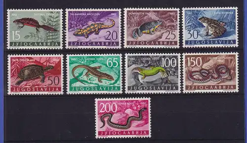 Jugoslawien 1962 Amphibien und Reptilien Mi.-Nr. 1007-1015 postfrisch ** 